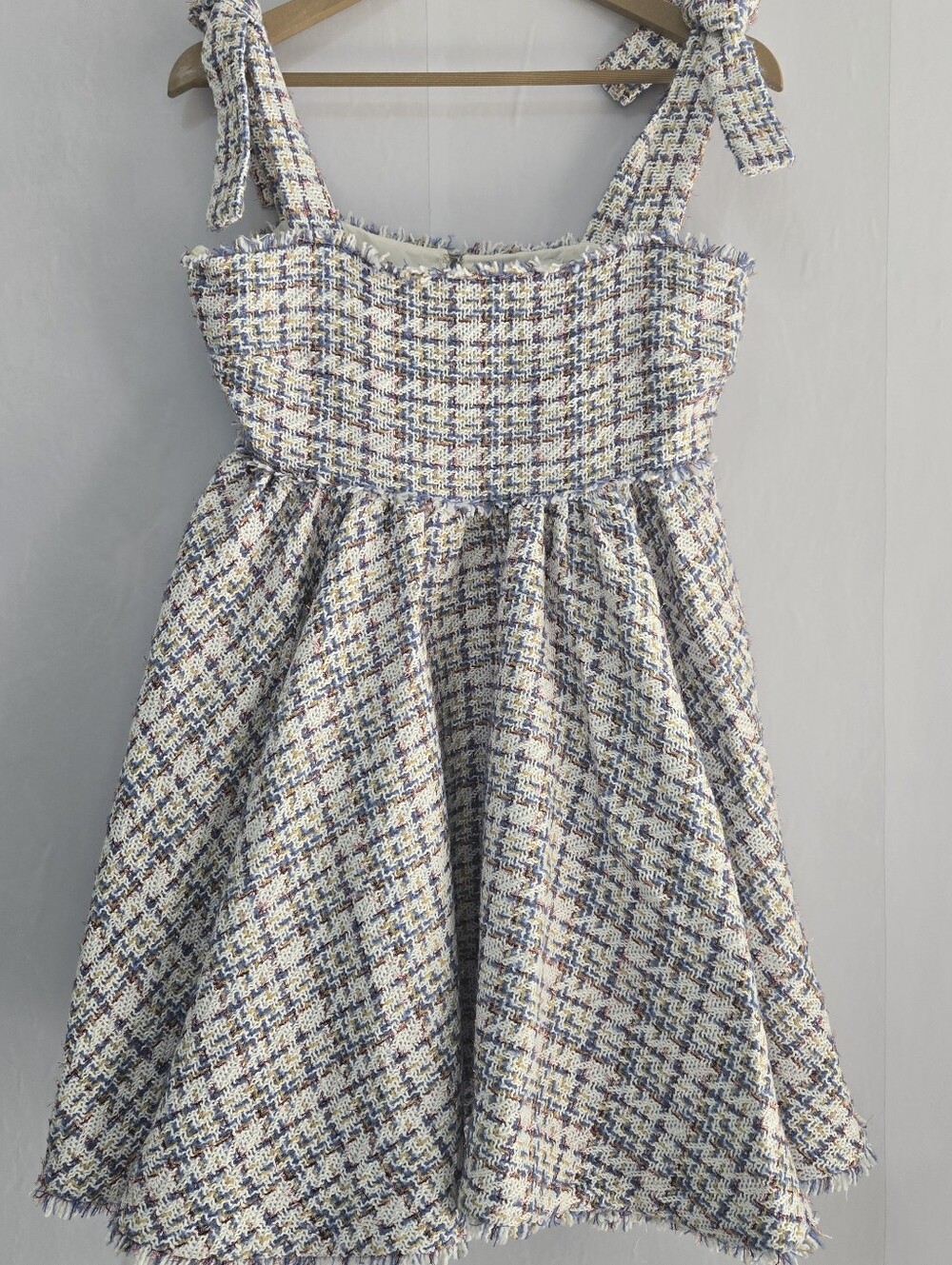 LIKELY Size 6 Drea Multi-blue Dress Channel Inspired, Tie Straps, Full Skirt NWT - Picture 1 of 13